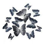 3D butterflies with magnet, house or event decorations, set of 12 pieces, black color, A14